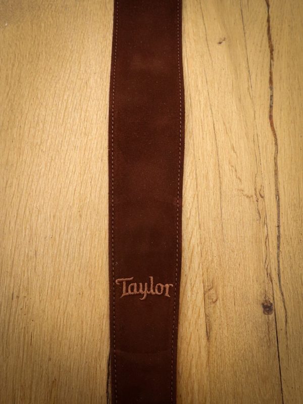 Taylor Embroidered Suede Chocolate Guitar Strap – Image 2